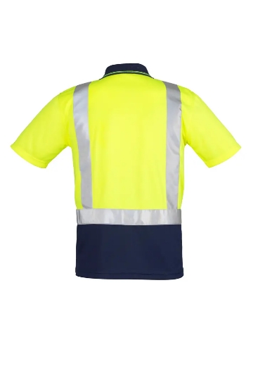 Picture of Syzmik, Mens Hi Vis Spliced S/S Polo - Shoulder Taped